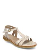 Sandals - Flat Matalapohjaiset Sandaalit Beige ANGULUS