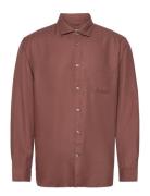 100% Tencel Shirt With Pocket Tops Shirts Casual Red Mango