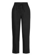 Linen Trousers Bottoms Trousers Straight Leg Black Rosemunde