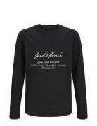 Jjgreat B2S Logo Tee Ls Ln Jnr Tops T-shirts Long-sleeved T-shirts Bla...
