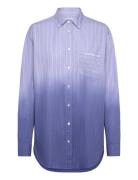 Holiday Dip Dye Shirt Tops Shirts Long-sleeved Blue H2O Fagerholt