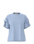 Slfrylie Ss Florence Tee M Noos Tops T-shirts & Tops Short-sleeved Blu...