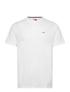 Tjm Slim Rib Detail Tee Tops T-shirts Short-sleeved White Tommy Jeans