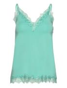 Rwbillie Lace Strap Top Tops T-shirts & Tops Sleeveless Blue Rosemunde