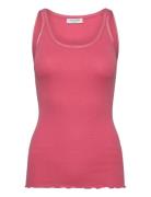 Silk Top W/ Elastic Band Tops T-shirts & Tops Sleeveless Pink Rosemund...