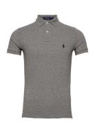 Custom Slim Fit Mesh Polo Shirt Tops Polos Short-sleeved Grey Polo Ral...