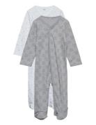 Nightsuit W/F -Buttons 2-Pack Pyjama Sie Jumpsuit Haalari Multi/patter...