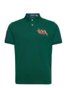 Custom Slim Fit Triple-Pony Polo Shirt Tops Polos Short-sleeved Green ...