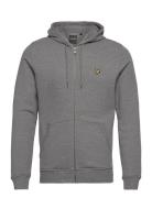 Zip Through Hoodie Tops Sweat-shirts & Hoodies Hoodies Grey Lyle & Sco...