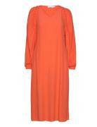 Long Dress In Acetate Polvipituinen Mekko Orange Coster Copenhagen