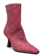 New Point High Shoes Boots Ankle Boots Ankle Boots With Heel Pink Apai...