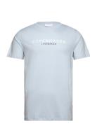 Copenhagen Print Tee S/S Tops T-shirts Short-sleeved Blue Lindbergh