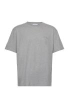 Crew T-Shirt Tops T-shirts Short-sleeved Grey Les Deux
