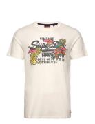 Vintage Vl Narrative Tee Tops T-shirts Short-sleeved Cream Superdry