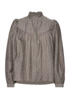 Lr-Astrid Tops Blouses Long-sleeved Brown Levete Room