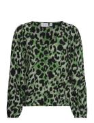 Vifini V-Neck L/S Top/Su - Noos Tops Blouses Long-sleeved Green Vila