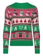 Vmxmasmix Ls O-Neck Pullover Xmas Tops Knitwear Jumpers Green Vero Mod...