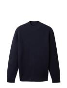 Structured Mockneck Knit Tops Knitwear Round Necks Navy Tom Tailor