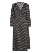 Onlthalia L/S Wrap Midi Dress Bf Ptm Polvipituinen Mekko Black ONLY