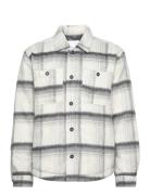 Padded Checked Overshirt Tops Overshirts White Lindbergh