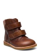 Boots - Flat - With Velcro Talvikengät Tarroilla Brown ANGULUS