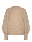 Onlcelina Ls High Pullover Knt Noos Tops Knitwear Jumpers Beige ONLY