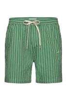 Stan Stripe Seersucker Swim Shorts Uimashortsit Green Les Deux