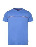 Stripe Chest Tee Tops T-shirts Short-sleeved Blue Tommy Hilfiger