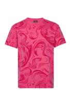 Vintage Overdye Printed Tee Tops T-shirts Short-sleeved Pink Superdry