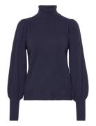 Pd-Marion Puffy Rollneck Tops Knitwear Turtleneck Navy Pieszak