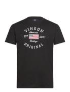 Kaleb Reg Sj Vin M Tee Tops T-shirts Short-sleeved Black VINSON
