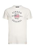 Kaleb Reg Sj Vin M Tee Tops T-shirts Short-sleeved White VINSON