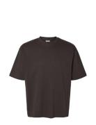 Slhlooseoscar Ss O-Neck Tee Noos Tops T-shirts Short-sleeved Brown Sel...