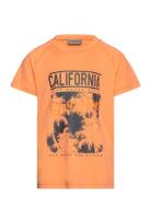 T-Shirt W. Print - S/S, Boy Tops T-shirts Short-sleeved Orange Color K...