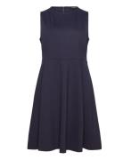 Ponte Fit-And-Flare Dress Polvipituinen Mekko Navy Lauren Women