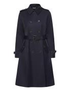 Belted Double-Breasted Trench Coat Trenssi Takki Black Lauren Ralph La...