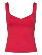 Knit Strap Top Tops T-shirts & Tops Sleeveless Red Mango