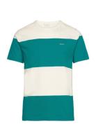Bar Stripe Ss T-Shirt Tops T-shirts Short-sleeved Green GANT