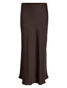 Viellette Hw Long Skirt - Noos Pitkä Hame Brown Vila