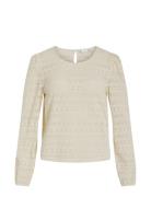 Vichikka O-Neck L/S Top Tops T-shirts & Tops Long-sleeved Cream Vila