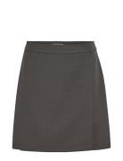 Vitolga Short Hw Wrap Skirt Lyhyt Hame Grey Vila