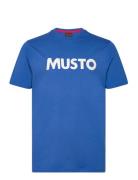 M Musto Logo Tee Sport T-shirts Short-sleeved Blue Musto