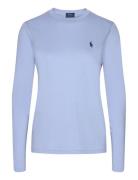 Long-Sleeve Jersey Crewneck Tee Tops T-shirts & Tops Long-sleeved Blue...