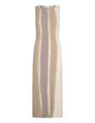 Tie-Dye Ribbed Dress Maksimekko Juhlamekko Beige Mango