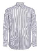 Custom Fit Striped Pinpoint Oxford Shirt Tops Shirts Business Blue Pol...