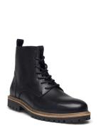 Troy Combat Boot Nyörisaappaat Black Les Deux