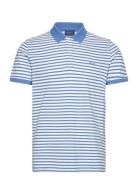 Ss Pique Striped Tops Polos Short-sleeved Blue GANT