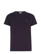 Stretch Slim Fit T-Shirt Tops T-shirts Short-sleeved Navy Calvin Klein