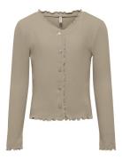 Koglaila L/S Button Top Jrs Tops T-shirts Long-sleeved T-shirts Beige ...