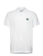 Piece Pique Polo Tops Polos Short-sleeved White Les Deux